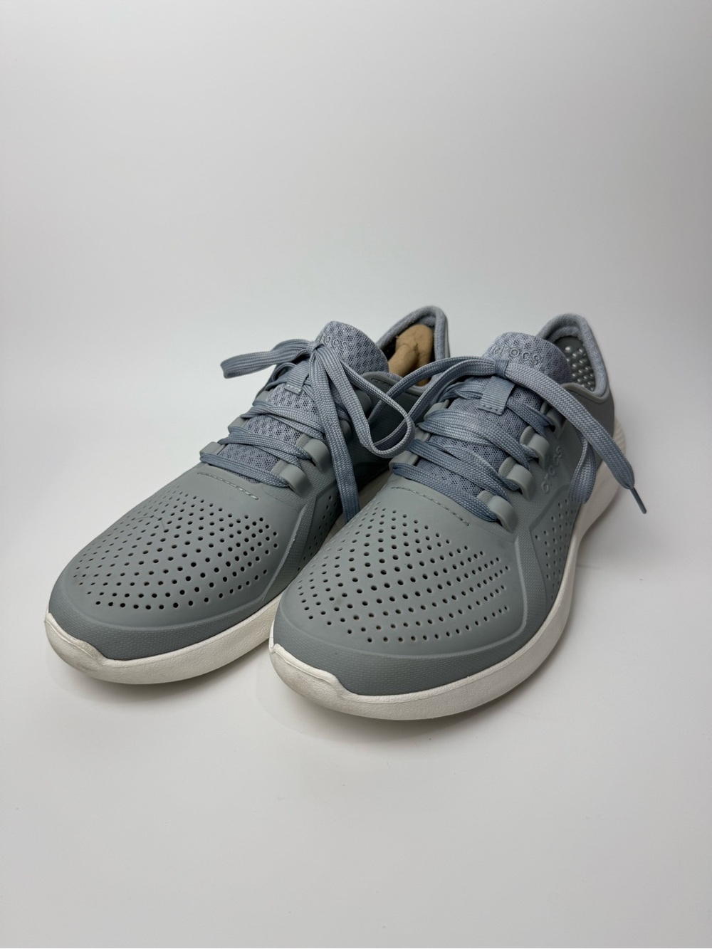 Crocs LiteRide Pacer Men Size 12 Gray Sneakers Waterproof 204967 Casual Lace up